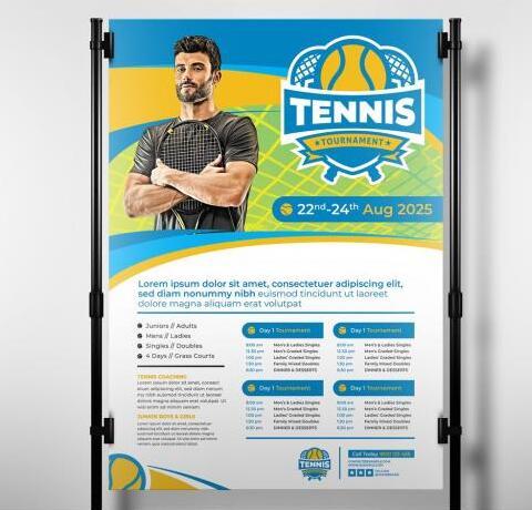 Tennis tournament poster vector