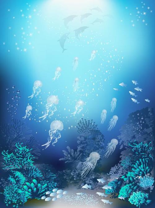 The magical underwater world vector