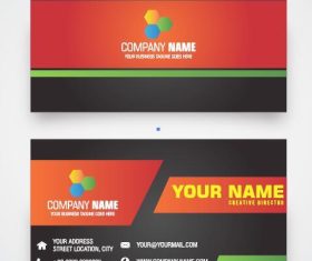 Three color matching background business card vector