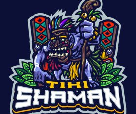 Tiki shaman icon vector