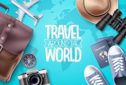 Travel around the world vecto