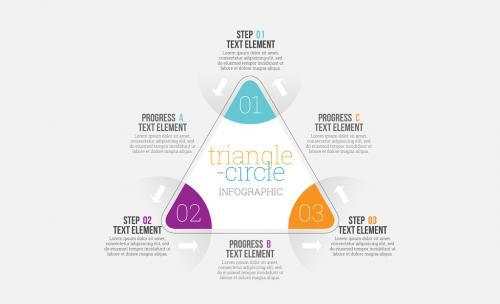 Triangle and circle infographic vector