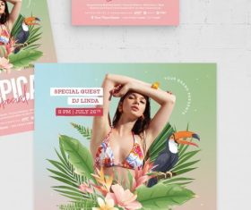 Tropical flyer template vector