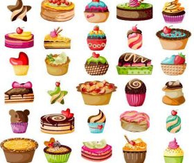 Various delicious cake vectors