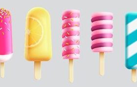 Various ice creams summer vector