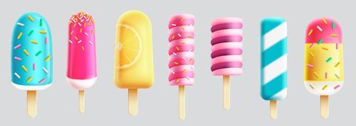 Various ice creams summer vector