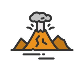 Volcano icons vector