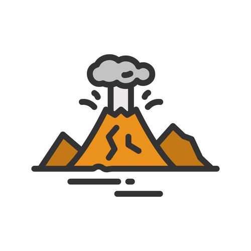 Volcano icons vector