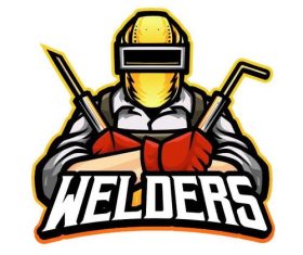 Welder worker logo vector