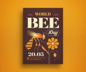 World bee day flyer vector