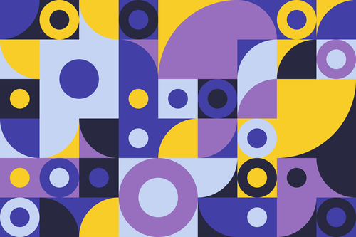 Yellow blue mosaic patterns vector