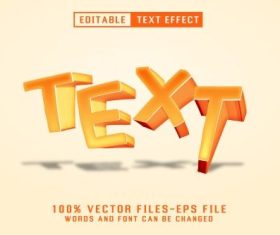 3d text editable text effect vector