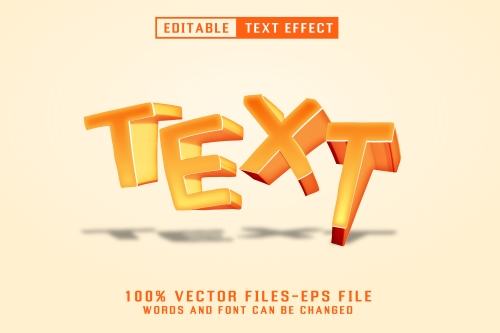 3d text editable text effect vector