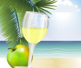 Apple flavored summer cool drink vector