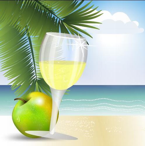 Apple flavored summer cool drink vector