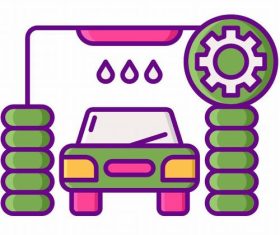 Automated car wash vector