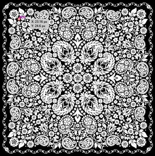 Black and white Print decorative pattern vector