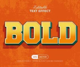 Bold text effect halftone style vector