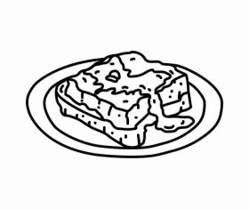 Bourbon bread pudding vector