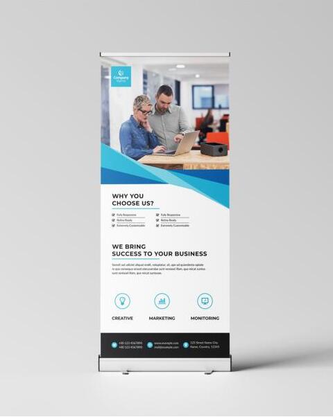 Business analysis rollup banner vector