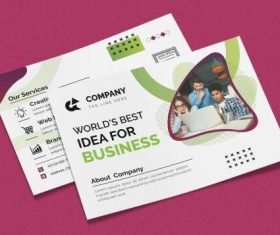 Business postcard vector