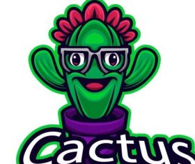 Cactus cartoon icon vector