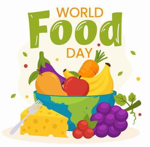 Cartoon background world food day vector
