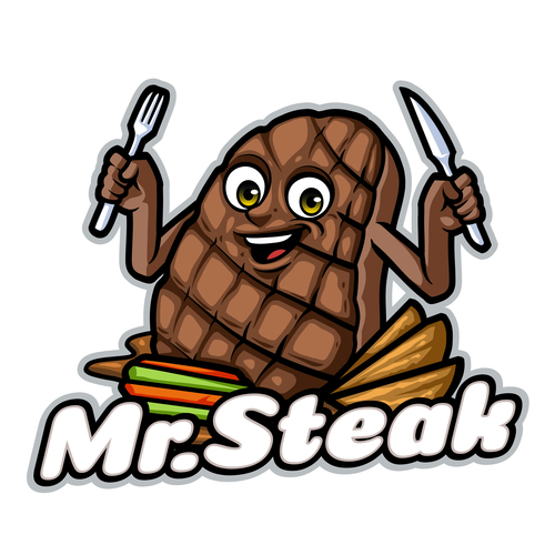 Cartoon beef steak vector