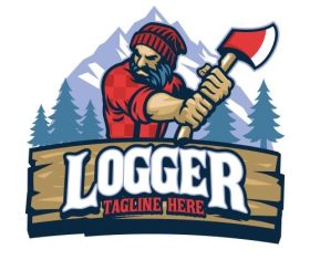 Cartoon logger icon vector