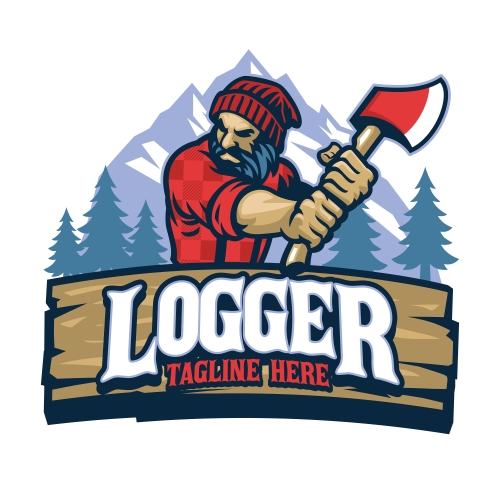 Cartoon logger icon vector