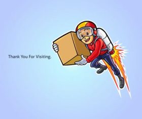 Cartoon rocket delivery vector