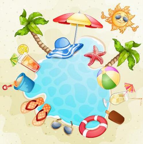 Cartoon summer background vector