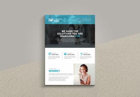 Clean simple business flyer vector