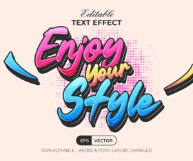 Colorful text effect sticker style vector