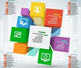 Columnar combination style infographics vector