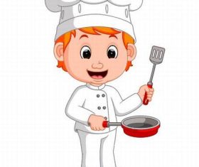 Cook stir fry vegetable vector