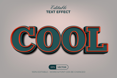 Cool 3d text effect vector