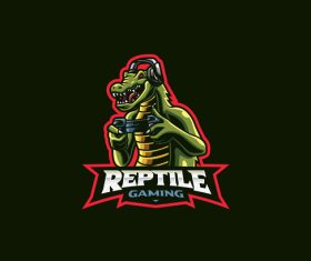Crocodile gamer icon vector