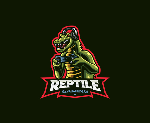 Crocodile gamer icon vector