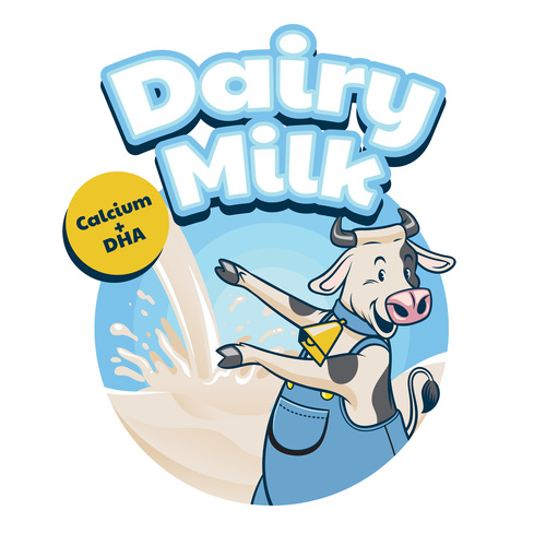 Dairy cow label vector
