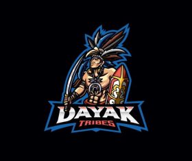 Dayak tribe icon vector