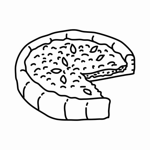 Deep dish pizza vector