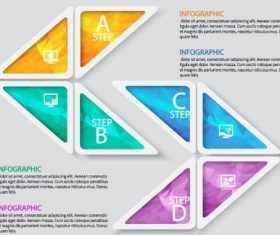 Different color triangle combinations infographics vectors