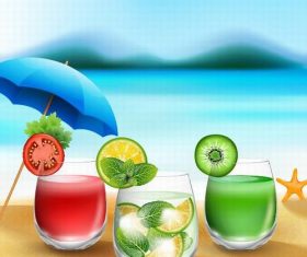 Different flavors of summer cool drink vector