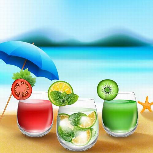 Different flavors of summer cool drink vector