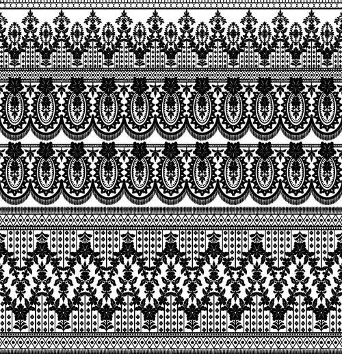 Different style of black decoration pattern vector