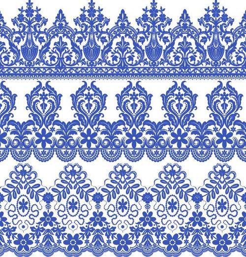 Different type of blue decorative pattern vector
