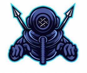 Diver cartoon vector