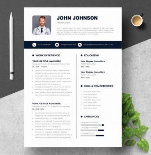 Doctor resume design vector