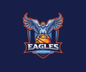Eagle basketball sports icon vector
